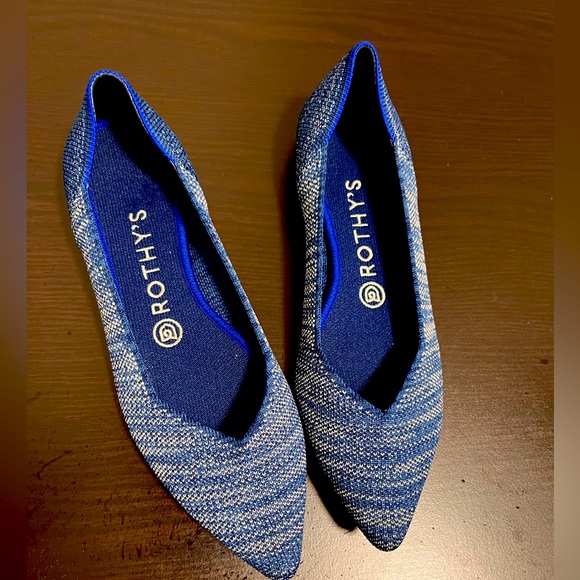 Rothy’s Shoes, The Point, Indigo Heather (Retired) Size 8, Rare Color - Picture 1 of 3